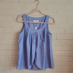 NWT Sz M LOFT Relaxed Blue Pleated Tank Top